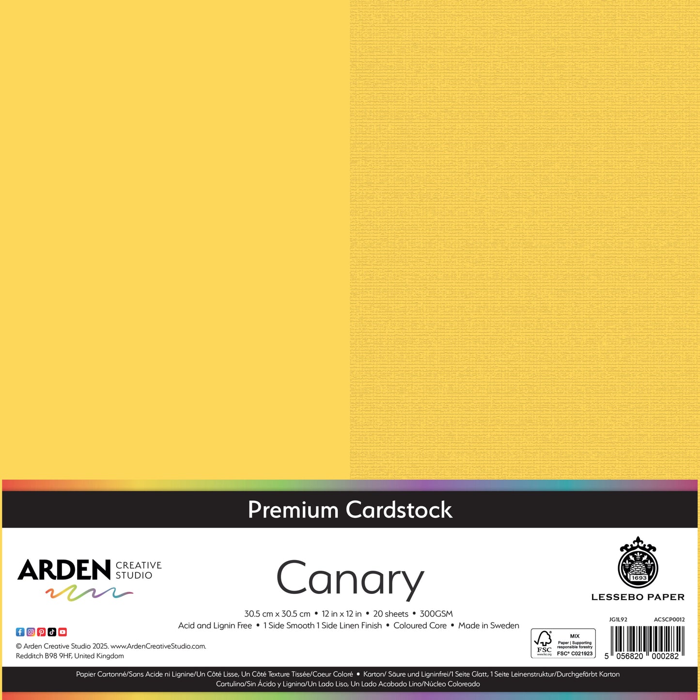 Premium Cardstock-Canary 12in image 0