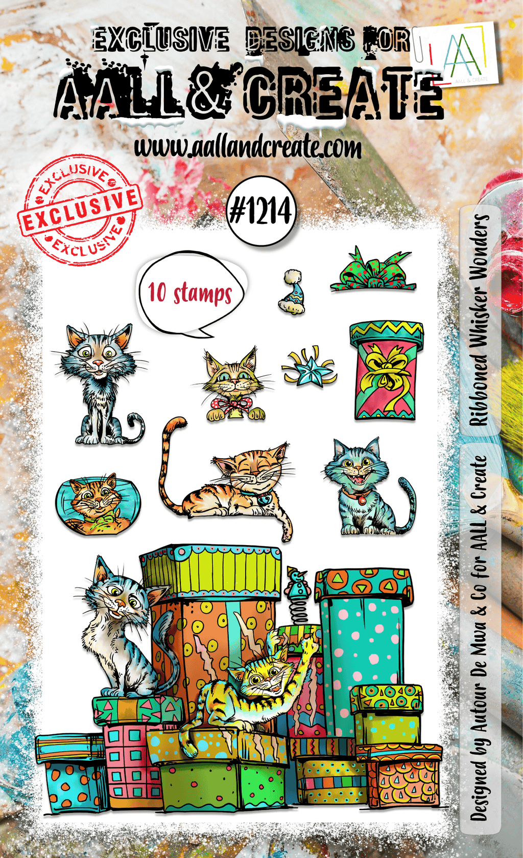 Ribboned Whisker Wonders - #1214 - Stamp- August 2024 image 0