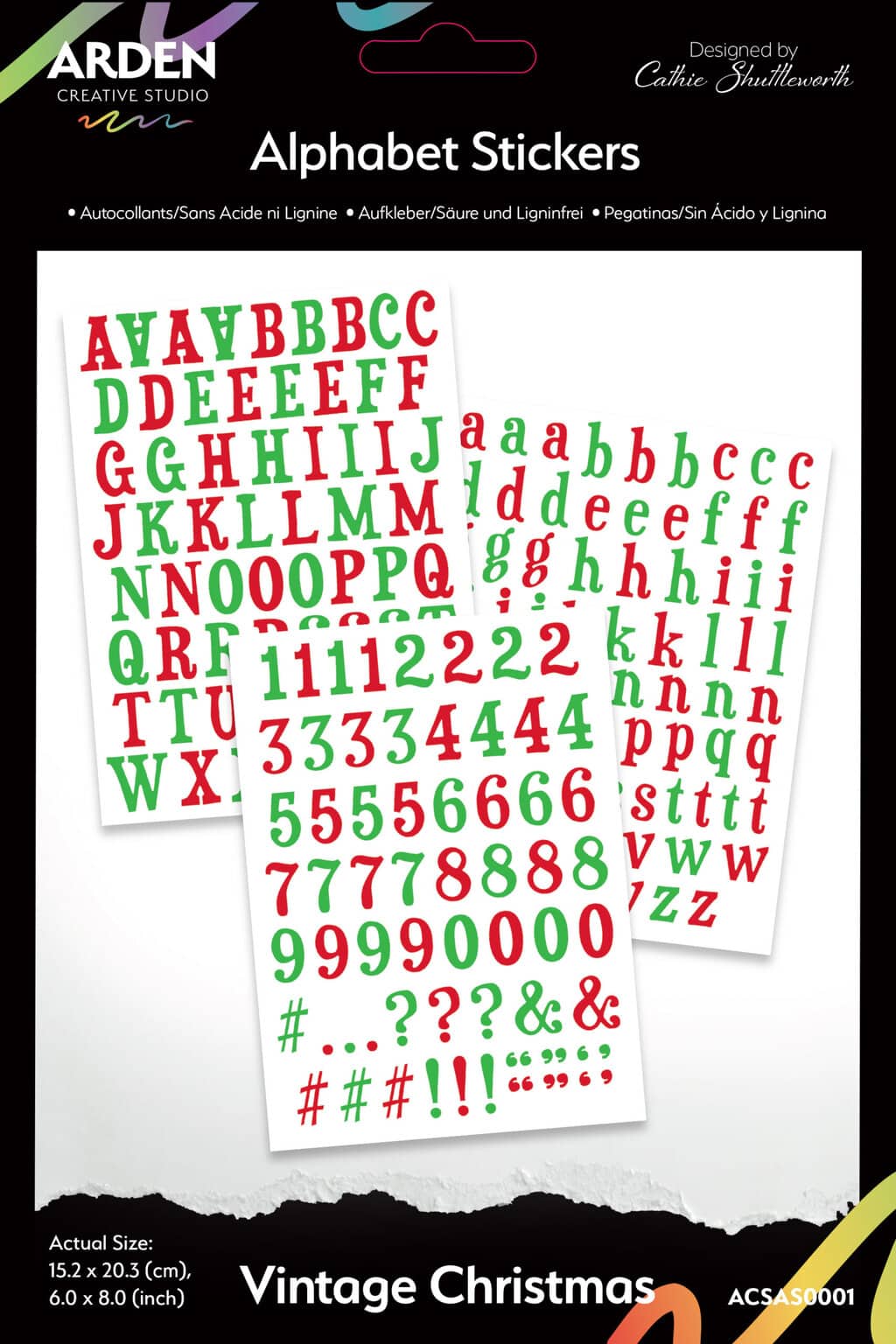 Vintage Christmas Alphabet Stickers