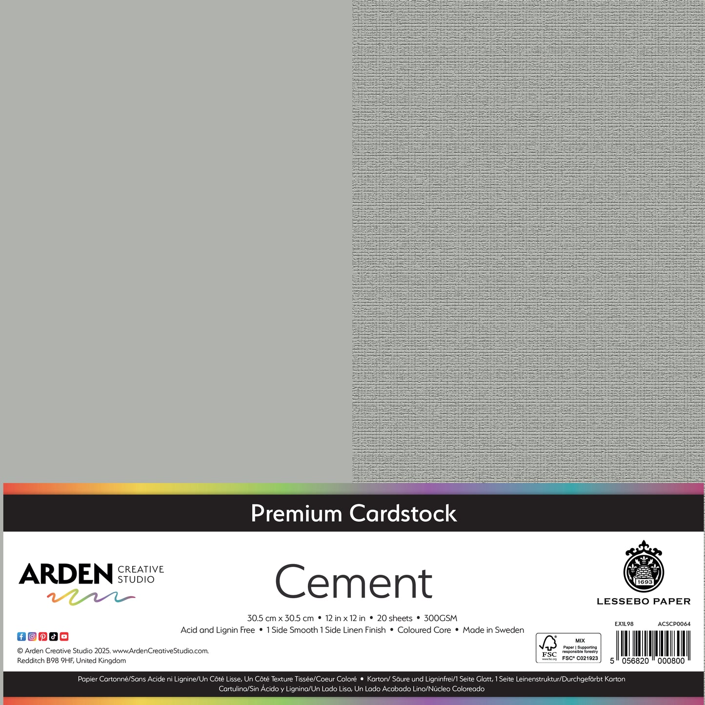 Premium Cardstock-Cement 12in