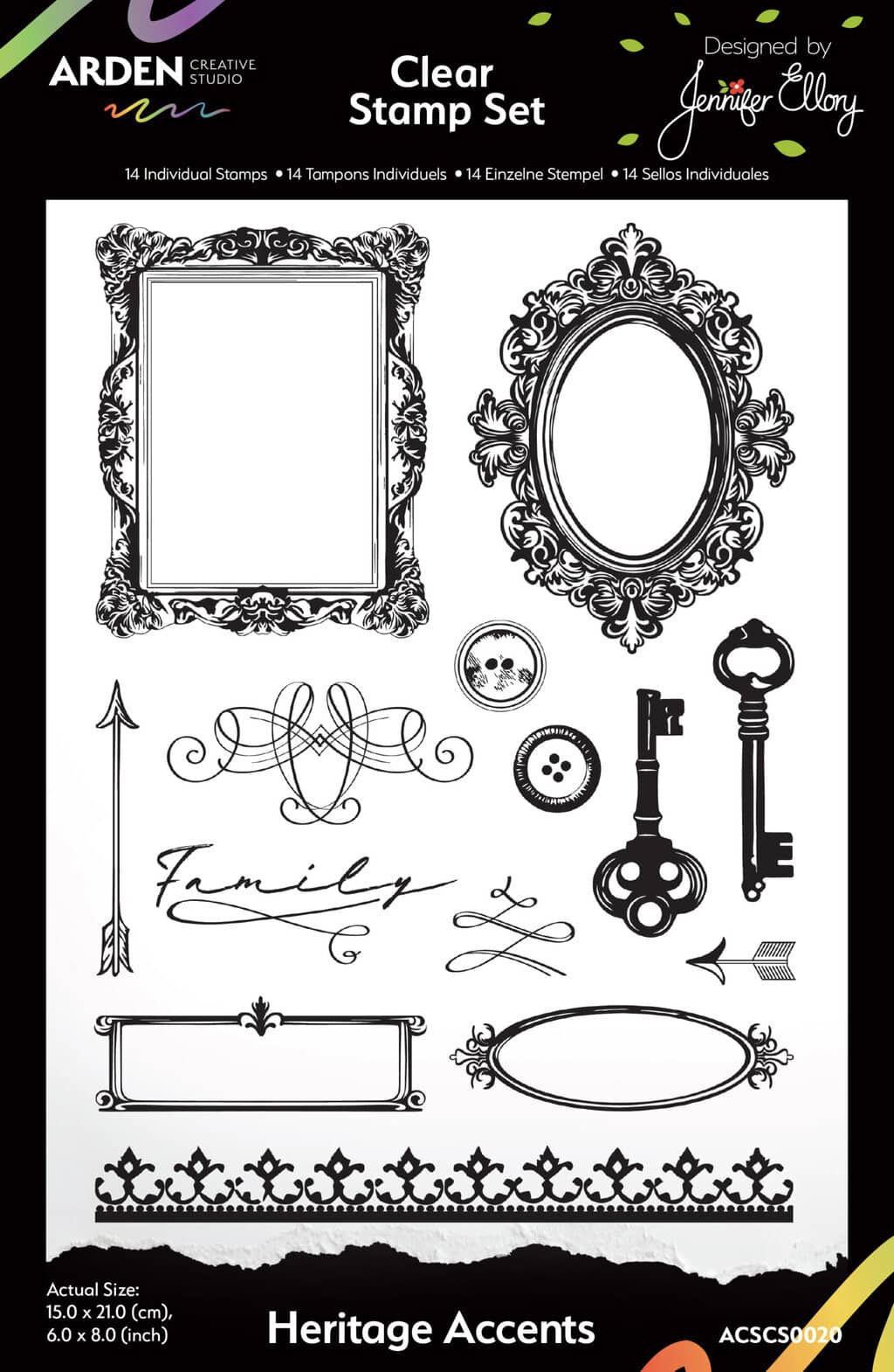 Heritage Accents 6in x 8in Clear Stamp Set