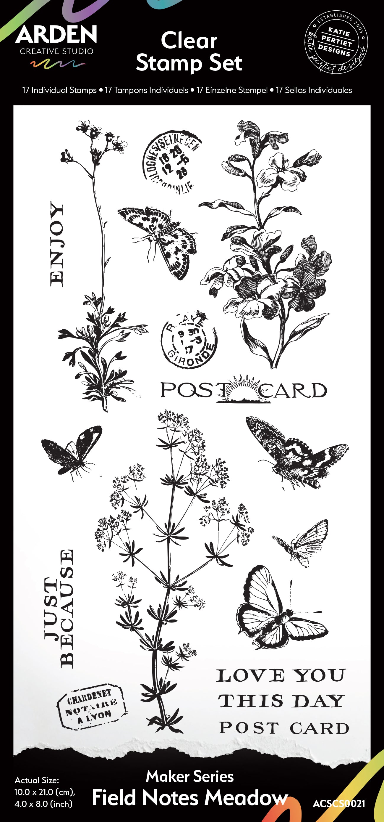 Maker Series Field Notes Meadow 4in x 8in Clear Stamp Set