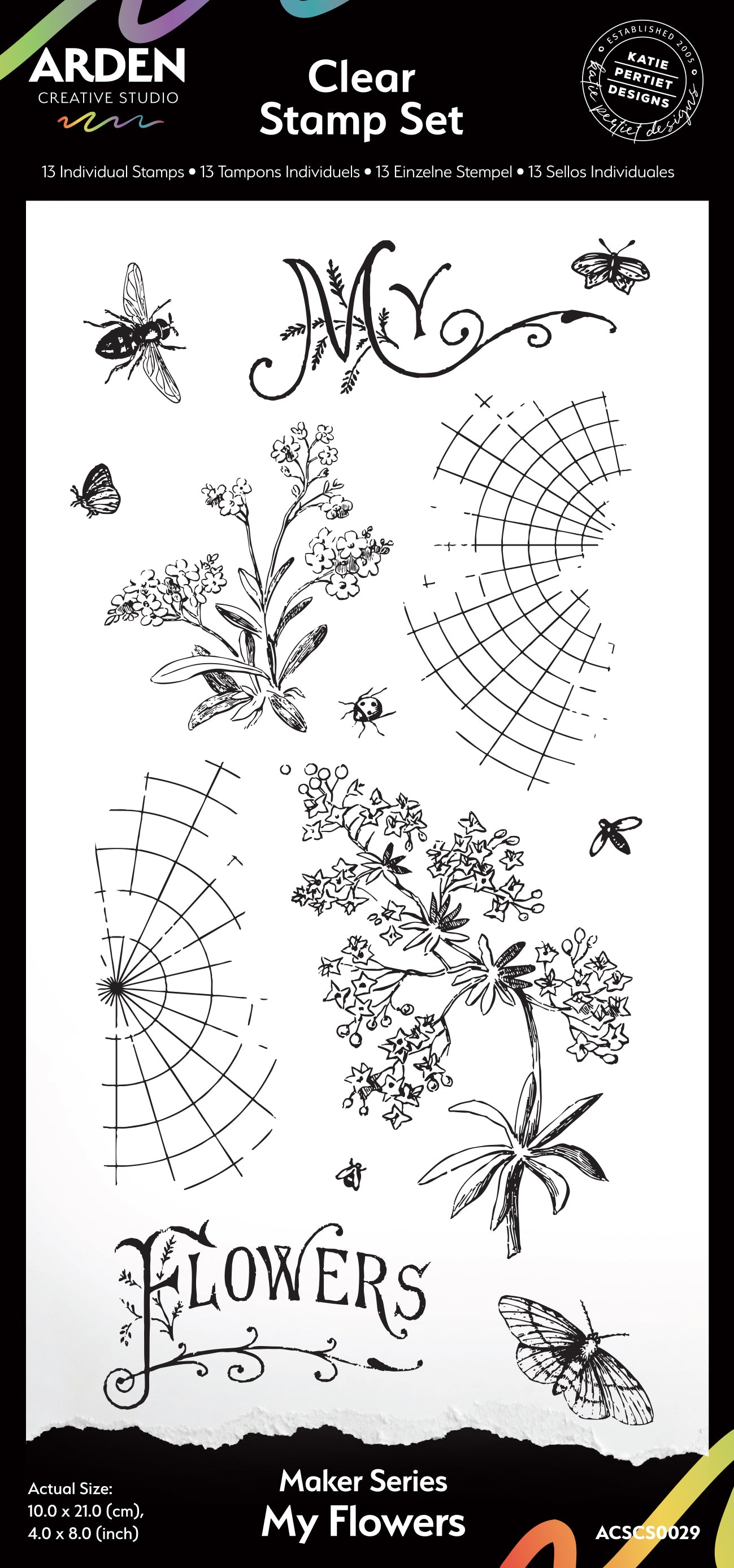 Maker Series My Flowers 4in x 8in Clear Stamp Set