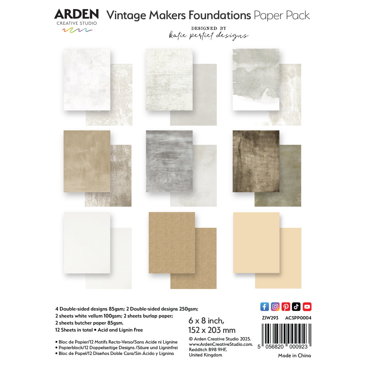 Vintage Maker Foundations 6in X 8in Paper Pad