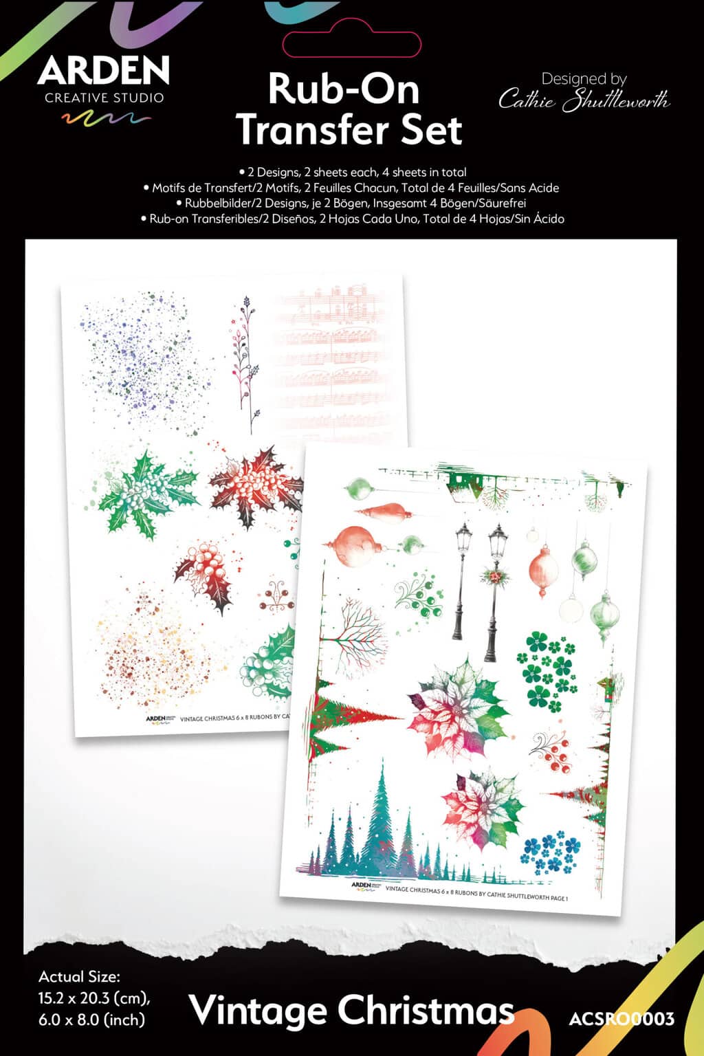 Vintage Christmas Rub-On Transfer Set