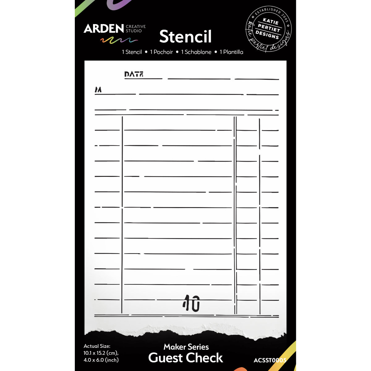 Vintage Maker Guest Check 4in X 6in Stencil