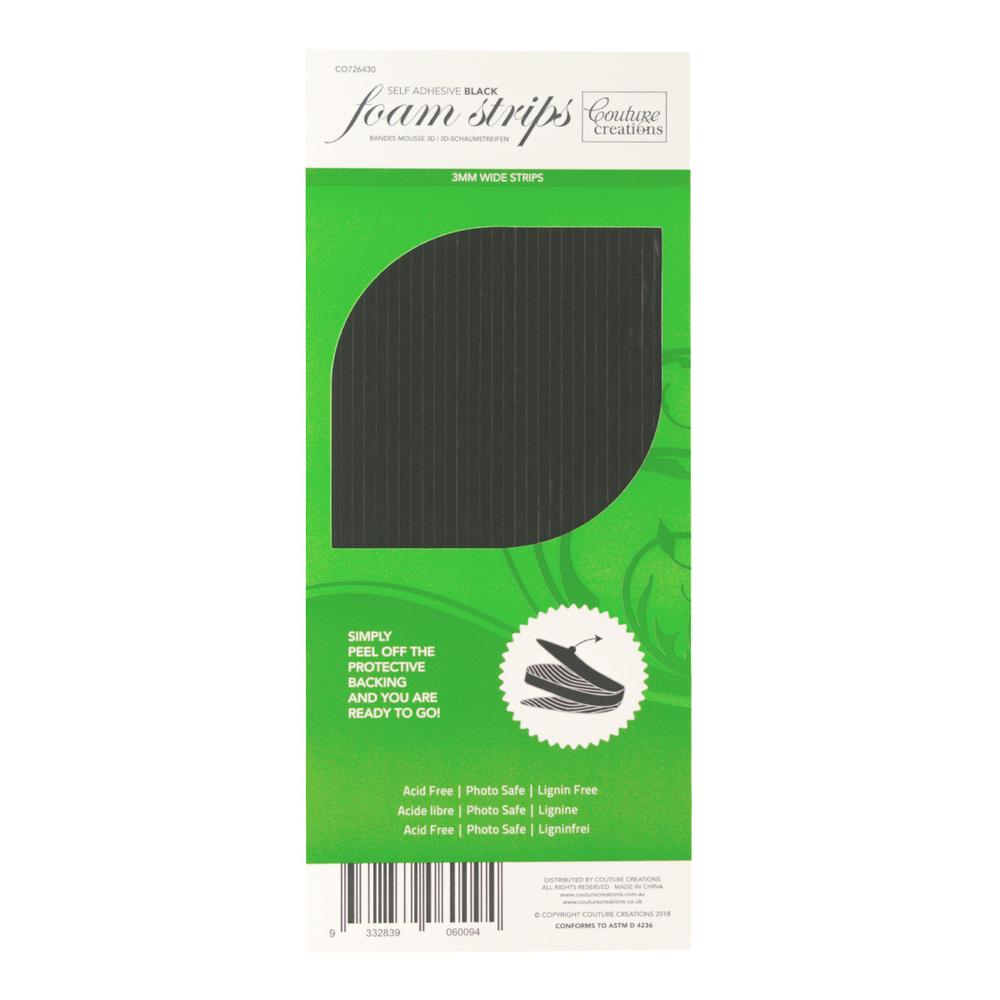 Adhesive-3D foam-black-strips (3mm wide)