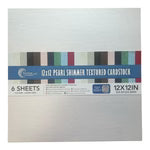 CC WHITE Pearl Shimmer Textured Cardstock - 12 x 12 (210gsm) - 6 Sheets