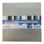 CC SILVER Pearl Shimmer Textured Cardstock - 12 x 12 (210gsm) - 6 Sheets