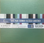 CC JUNIPER GREEN Pearl Shimmer Textured Cardstock - 12 x 12 (210gsm) - 6 Sheets