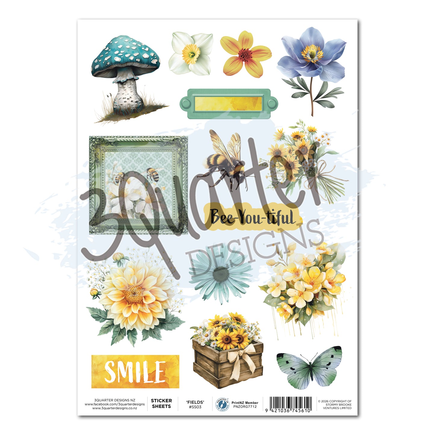 Honey Fields Sticker Sheet - February Release