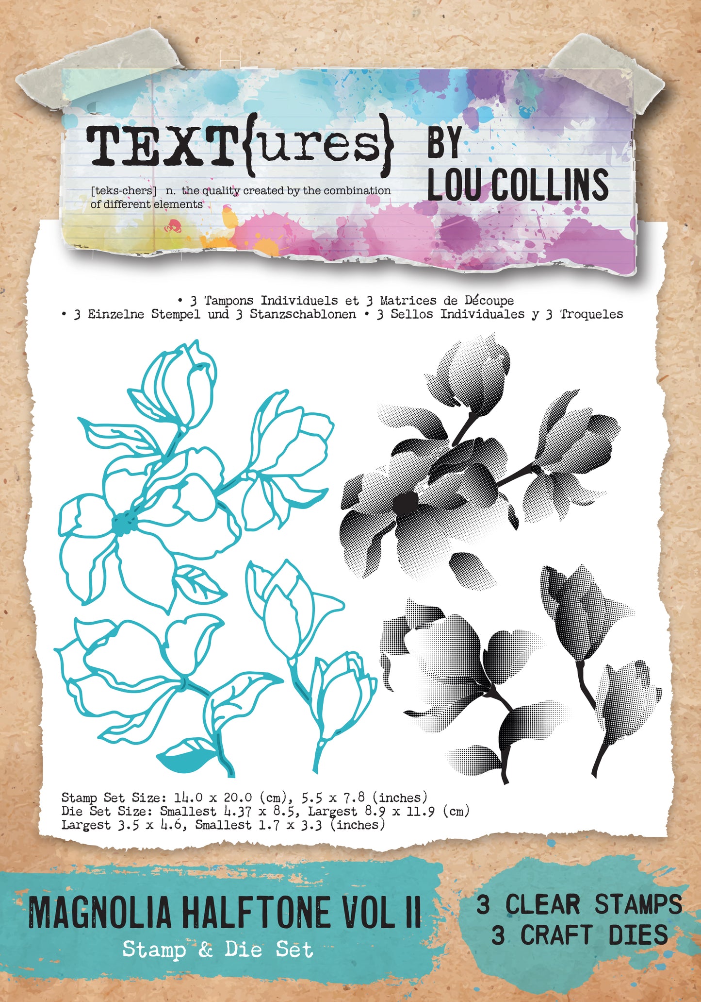 TEXT(ures) Magnolia Halftone Voll II Stamp & Die Set