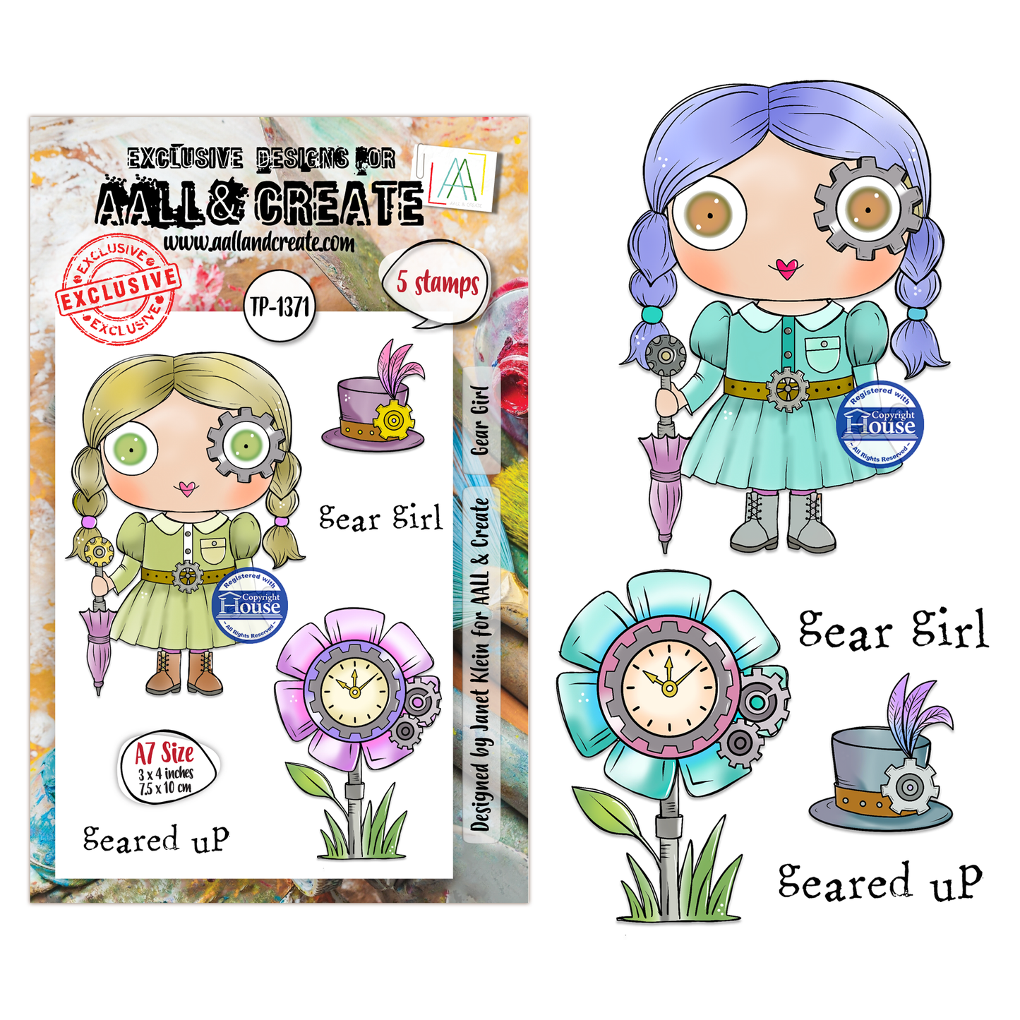 Gear Girl - #1371 -A7 Stamp Set -June 2026