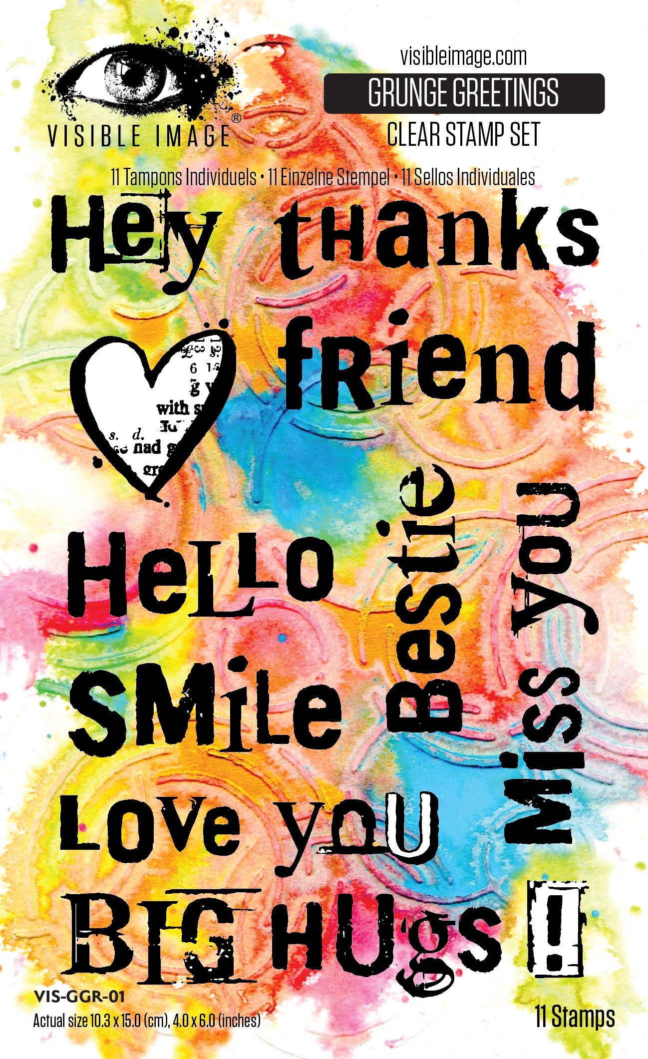 Grunge Greetings 4in x 6in Stamp Set