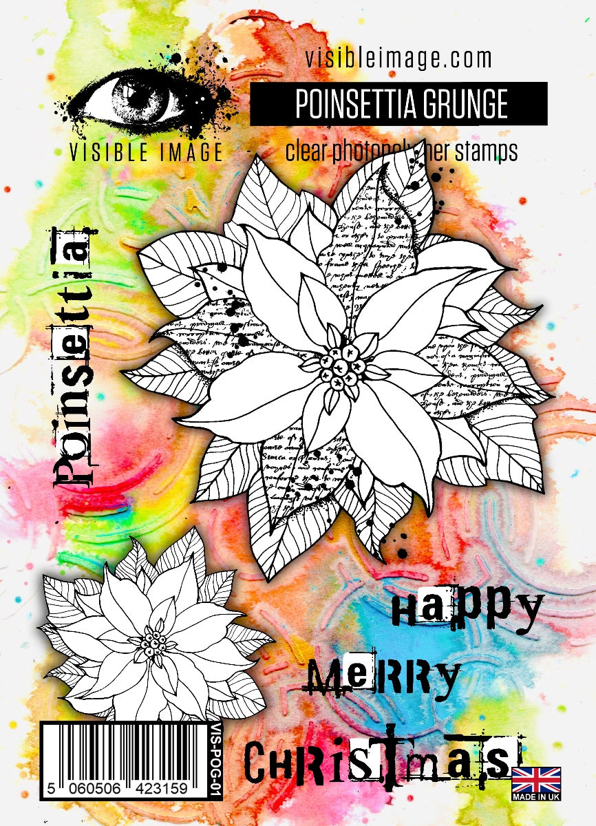 Poinsettia Grunge - Stamp Set