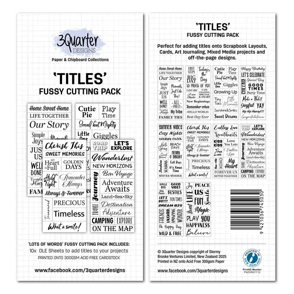 'Titles' Fussy Cutting Pack - November Release image 0