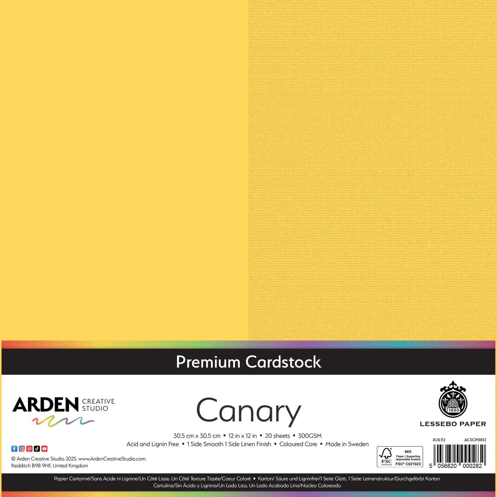 Premium Cardstock-Canary 12in image 0
