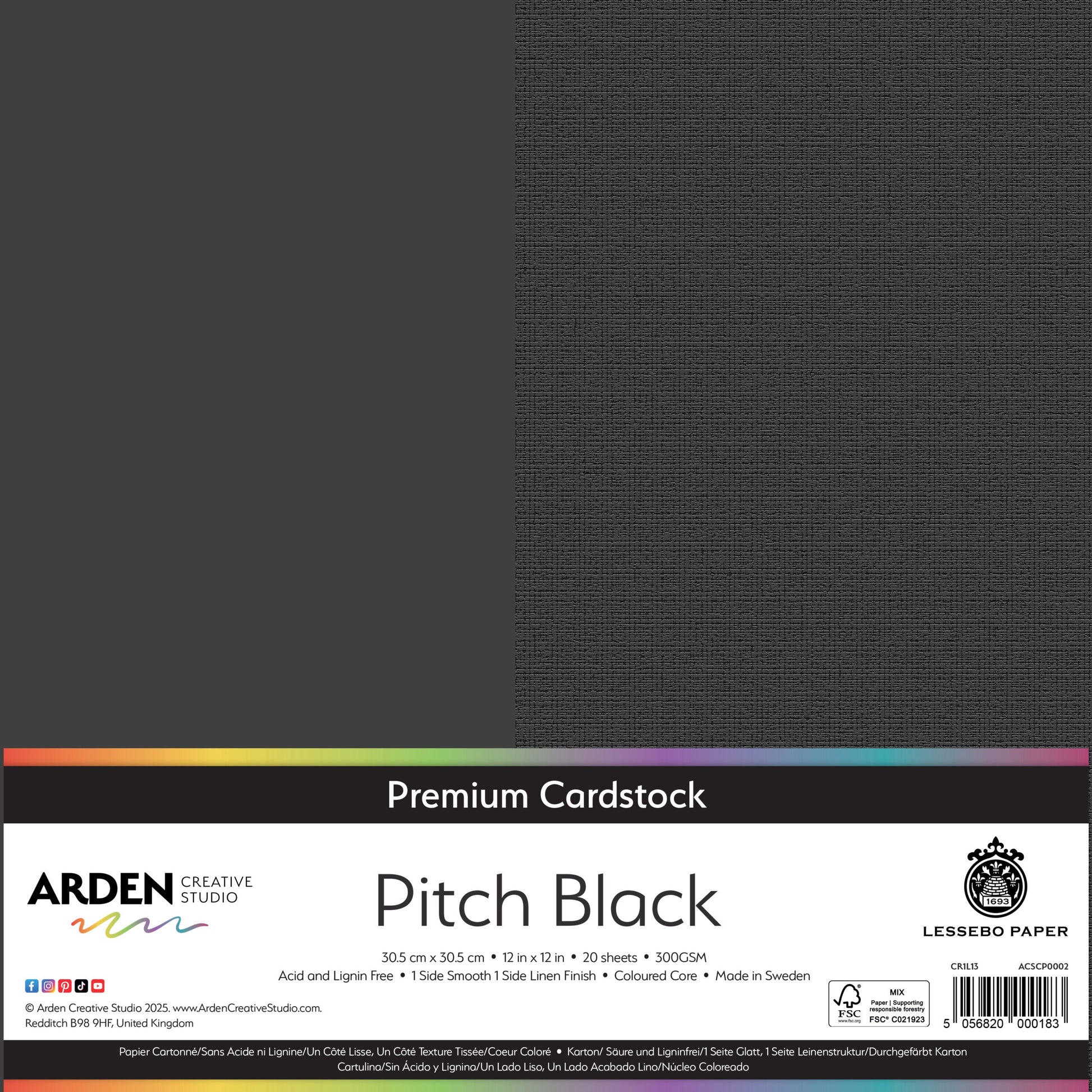 Premium Cardstock-Pitch Black 12in image 0