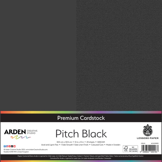 Premium Cardstock-Pitch Black 12in image 0