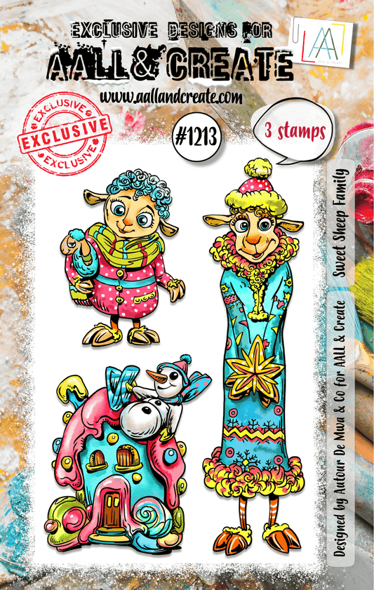 Sweet Sheep Family - #1213 - Stamp- August 2024 image 0
