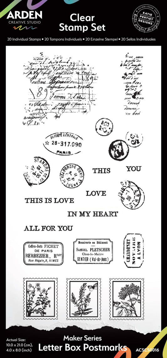 Maker Series Letter Box Postmarks 4in x 8in Clear Stamp Set image 0