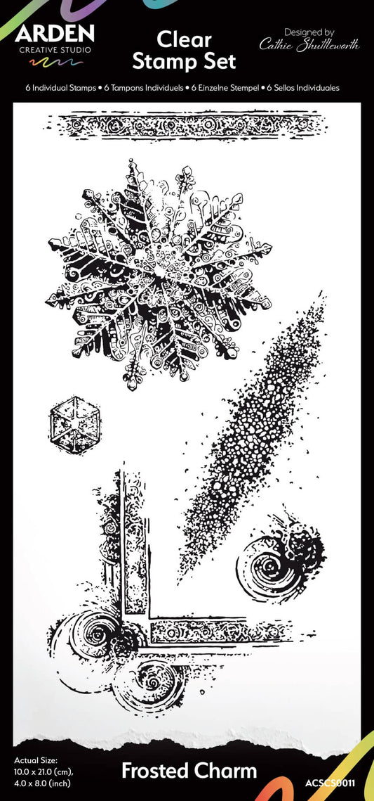 Frosted Charm 4in x 8in Clear Stamp Set image 0