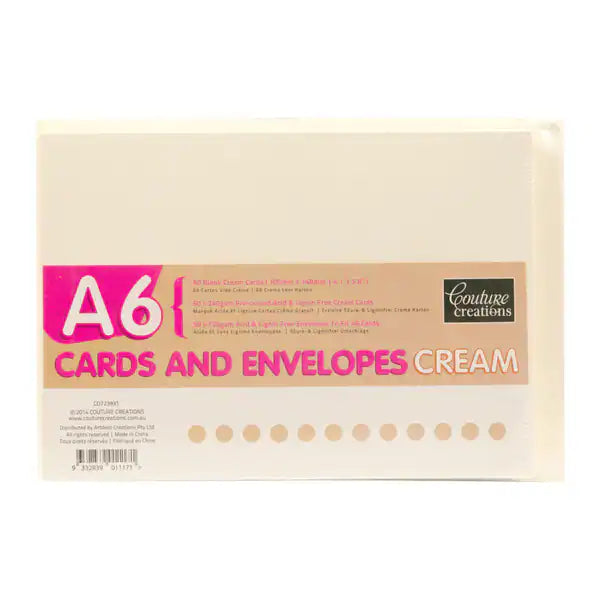 Card + envelope set- cream A6 image 0
