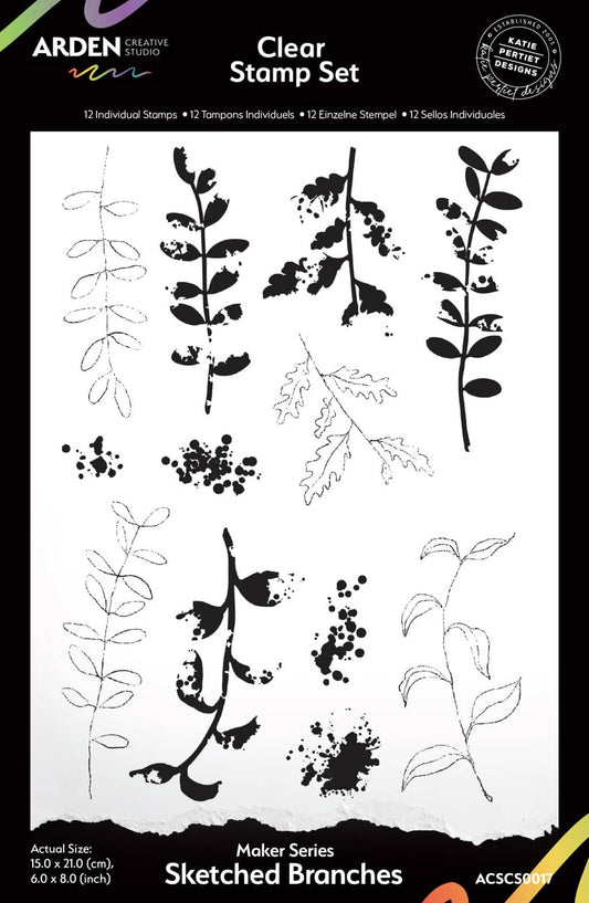 Sketched Branches 6in x 8in Clear Stamp Set image 0