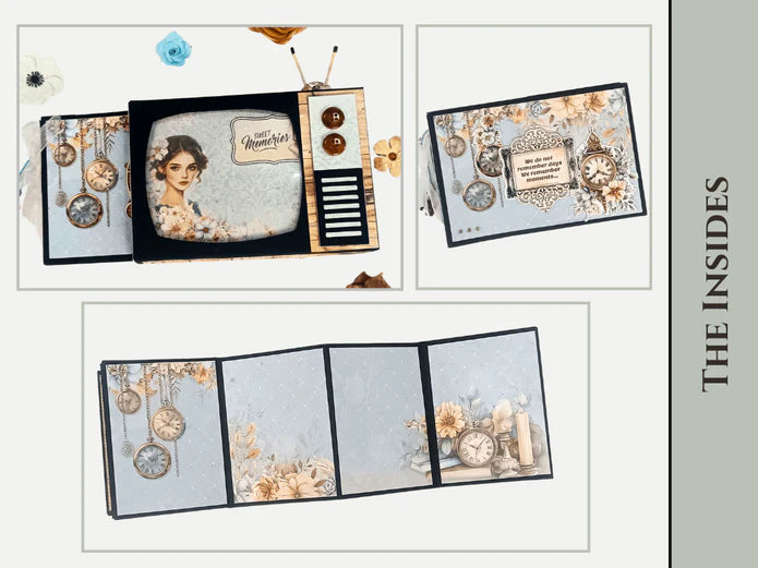 CrafTreat Scrapbook Blank Precut Album Base - TV Pop up Mini Album