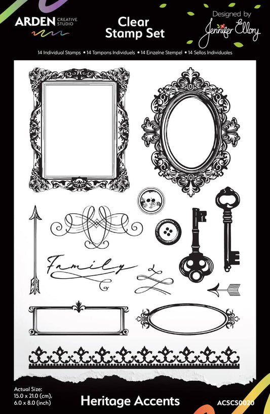 Heritage Accents 6in x 8in Clear Stamp Set image 0