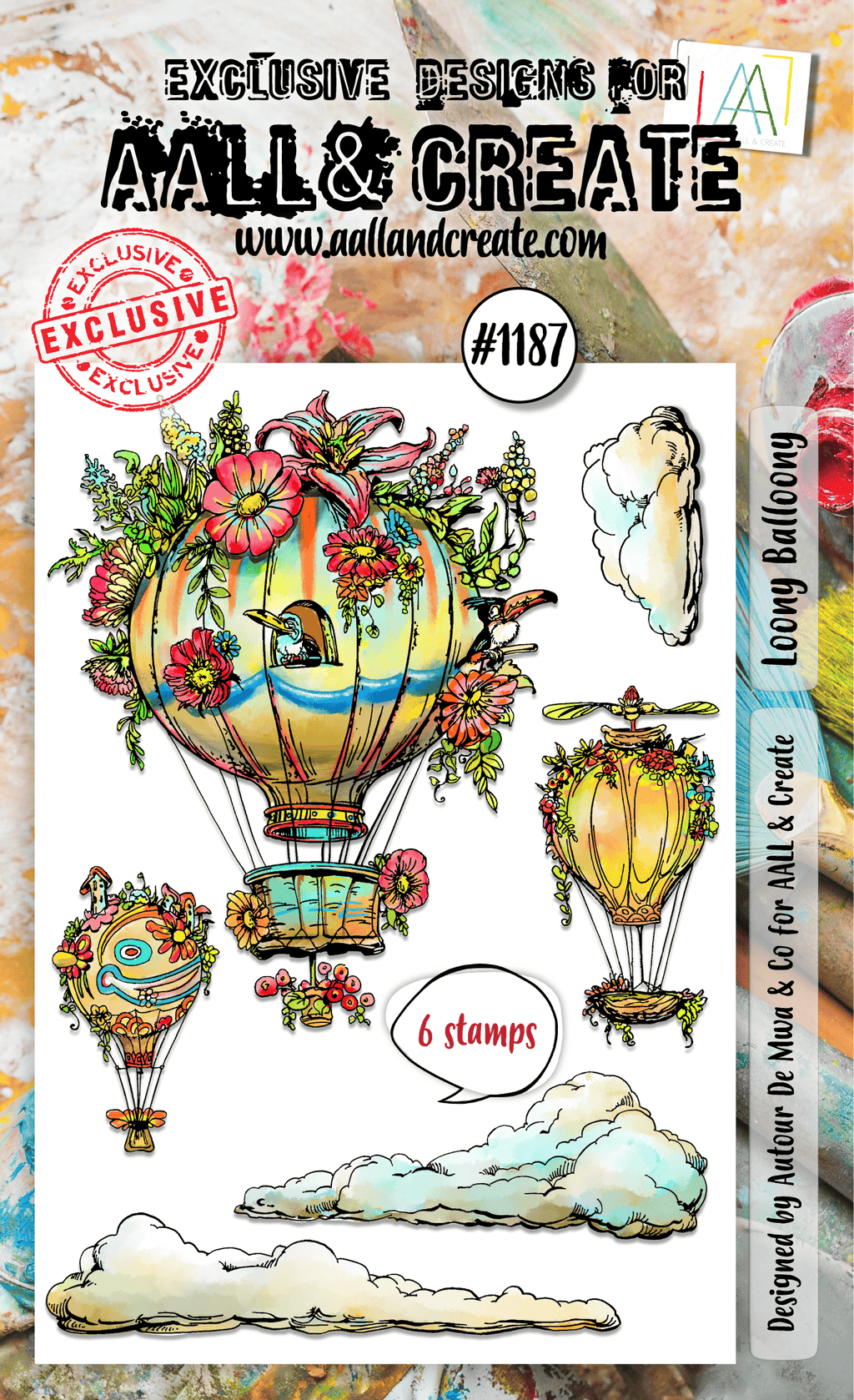 Loony Balloony- #1187 -A6 Stamp Set - June 2024 image 0