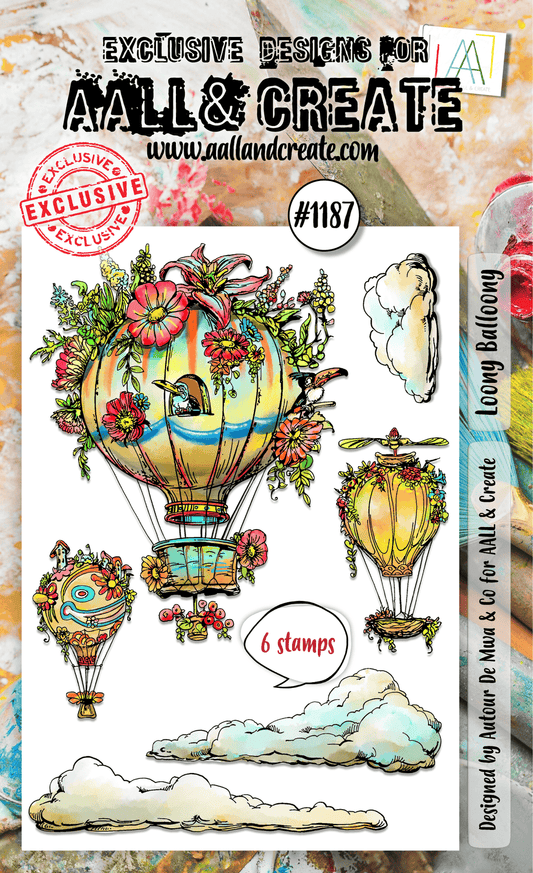 Loony Balloony- #1187 -A6 Stamp Set - June 2024 image 0