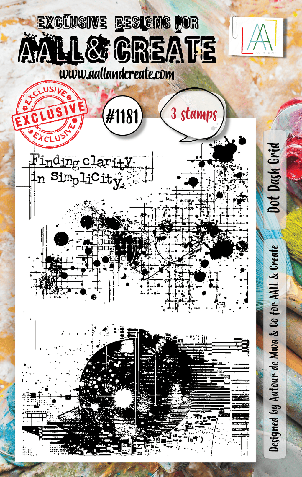 Dot Dash Grid- #1181 - A7 Stamp Set - June 2024 image 0