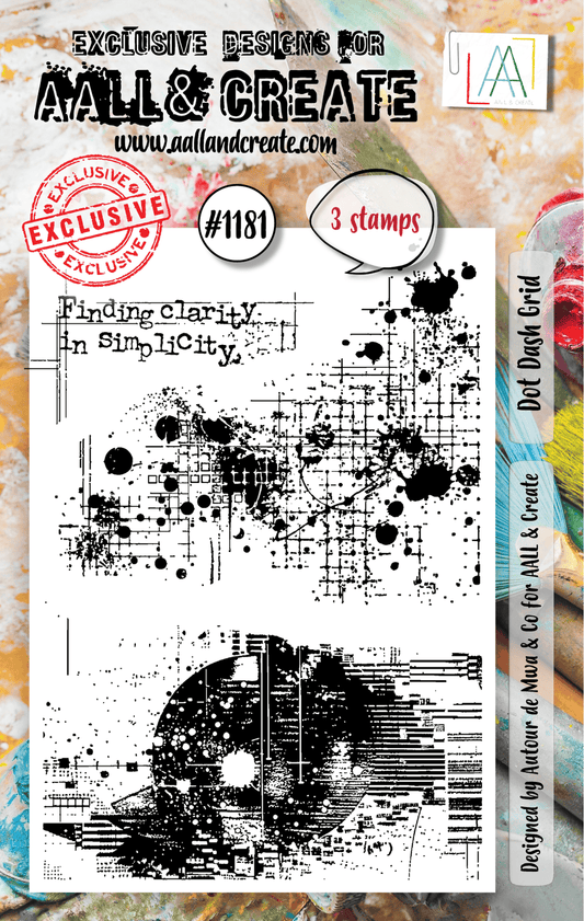 Dot Dash Grid- #1181 - A7 Stamp Set - June 2024 image 0
