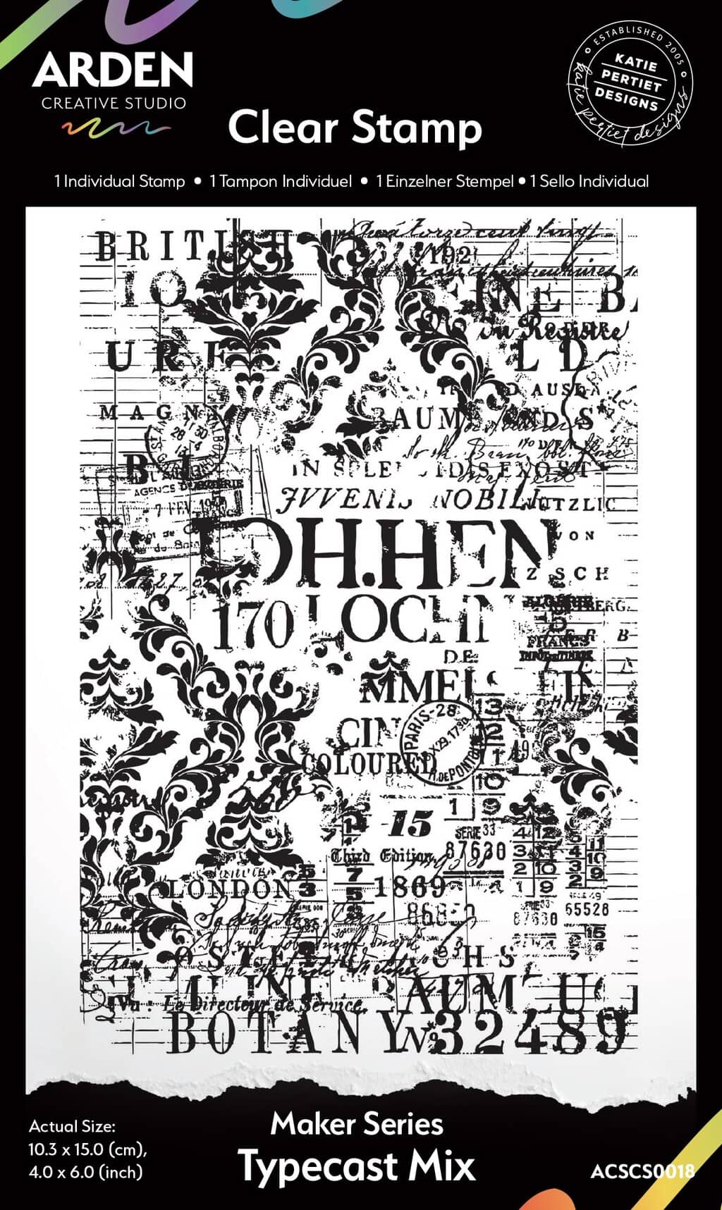 Typecast Mix Background 4in x 6in Clear Stamp image 0