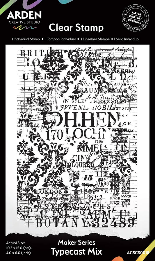 Typecast Mix Background 4in x 6in Clear Stamp image 0
