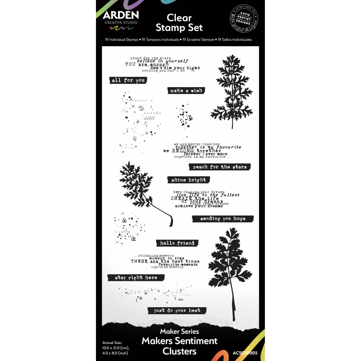 Maker Series Maker's Sentiment Clusters-Clear Stamp Set 4in x 8in image 0