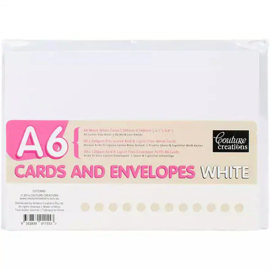 Card + envelope set- white A6 image 0