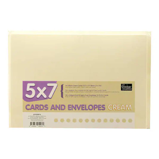 Card + envelope set- cream 5x7 image 0