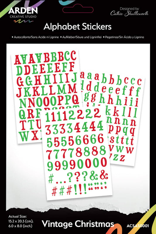 Vintage Christmas Alphabet Stickers