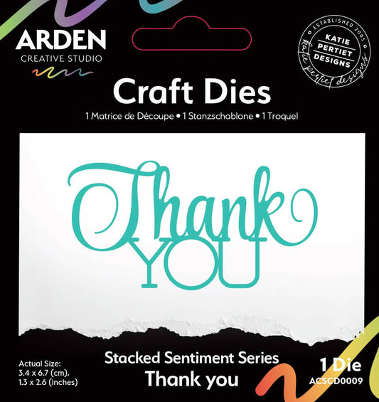 Sentiment Series Stacked Thank You-Craft Die