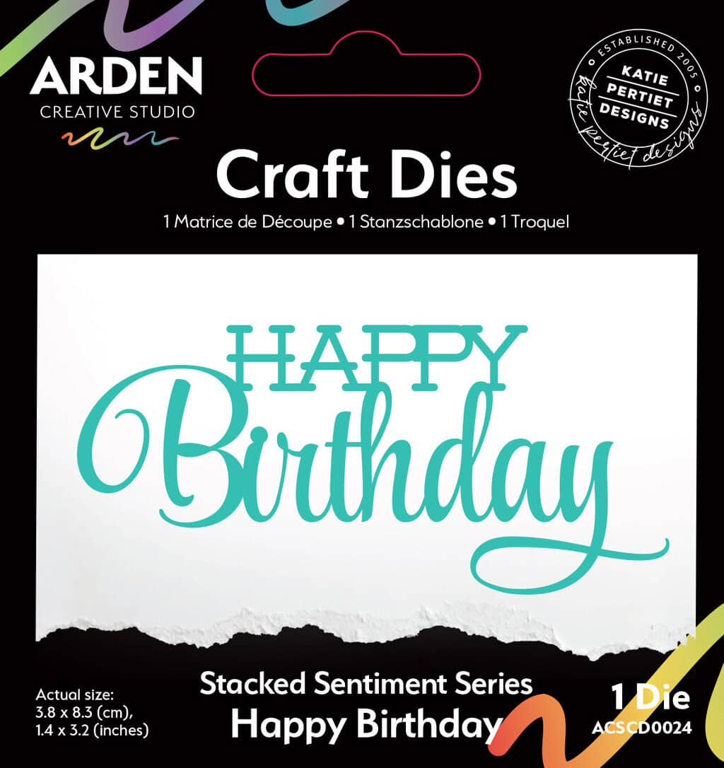 Sentiment Series Stacked Happy Birthday-Craft Die