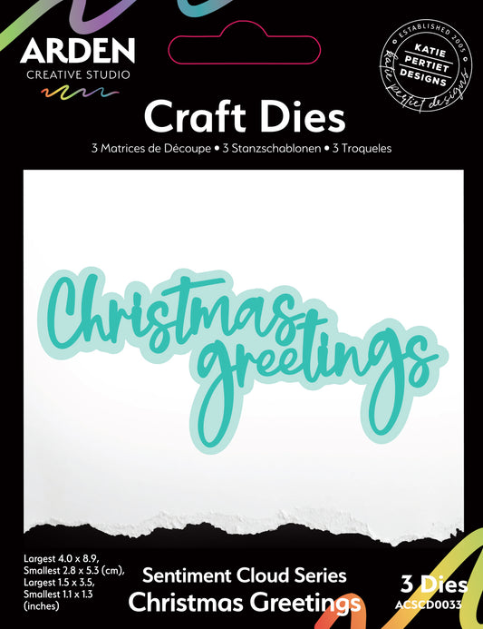 Sentiment Cloud Series Christmas Greetings Craft Die Set