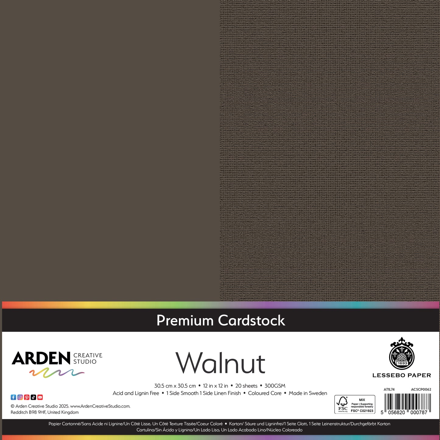 Premium Cardstock-Walnut 12in