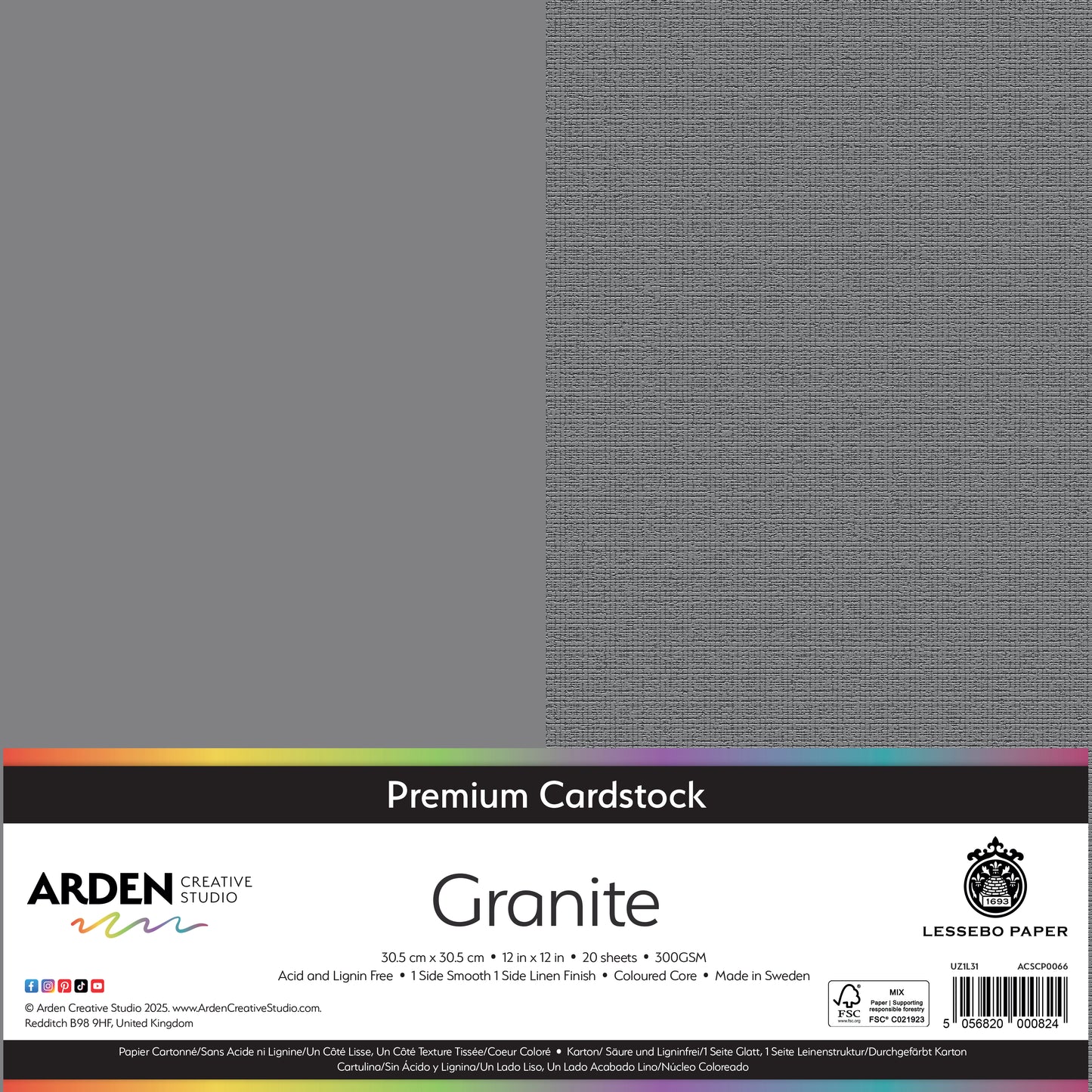 Premium Cardstock-Granite 12in