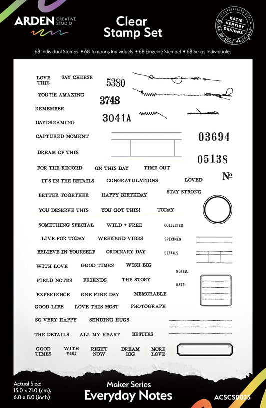 Maker Series Everyday Notes 6in x 8in Clear Stamp Set