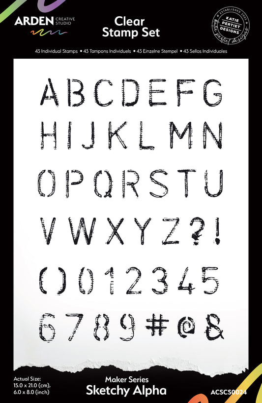 Maker Series Sketchy Alpha 6in x 8in Clear Stamp Set