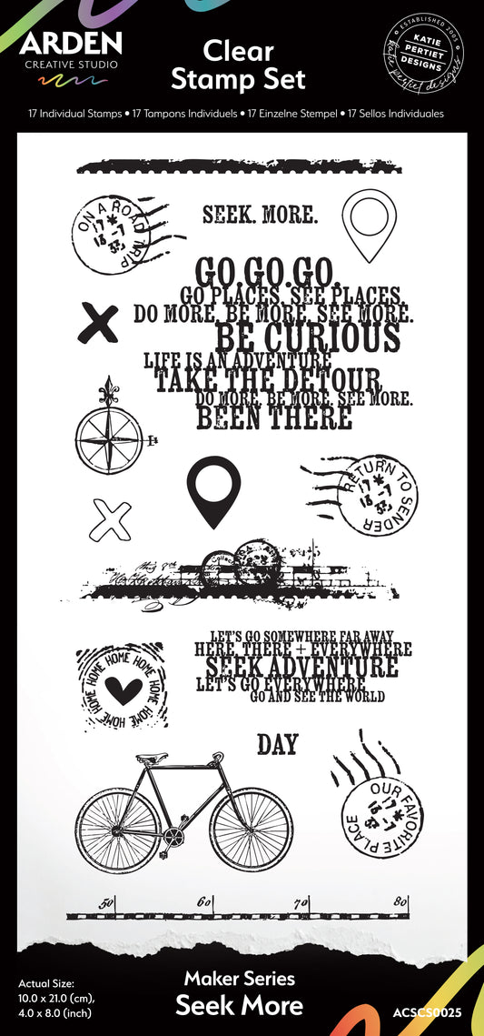 Maker Series Seek More 4in x 8in Clear Stamp Set