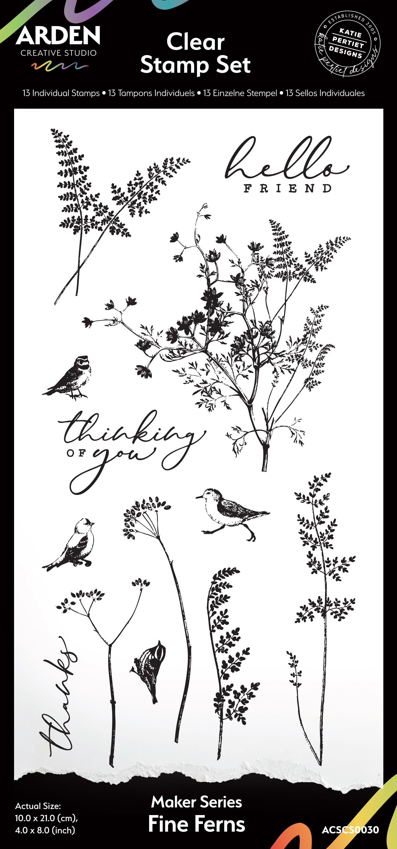 Maker Series Fine Ferns 4in x 8in Clear Stamp Set