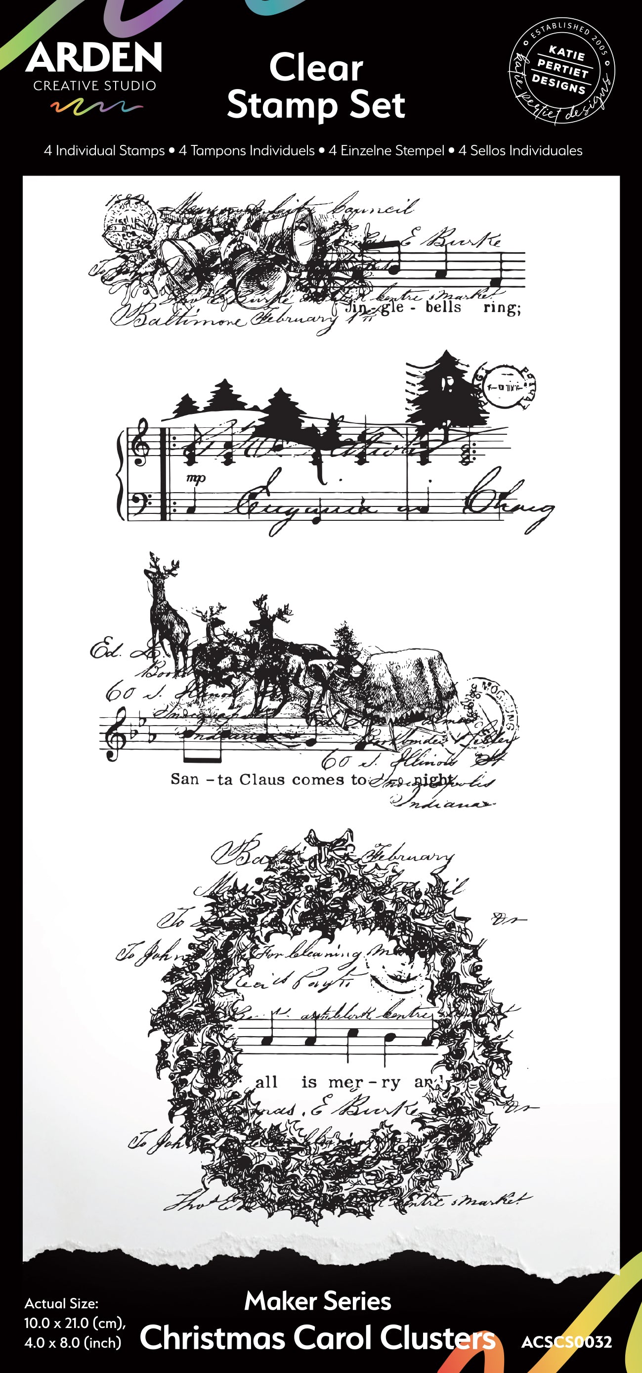 Maker Series Christmas Carol Clusters 4in x 8in Clear Stamp Set